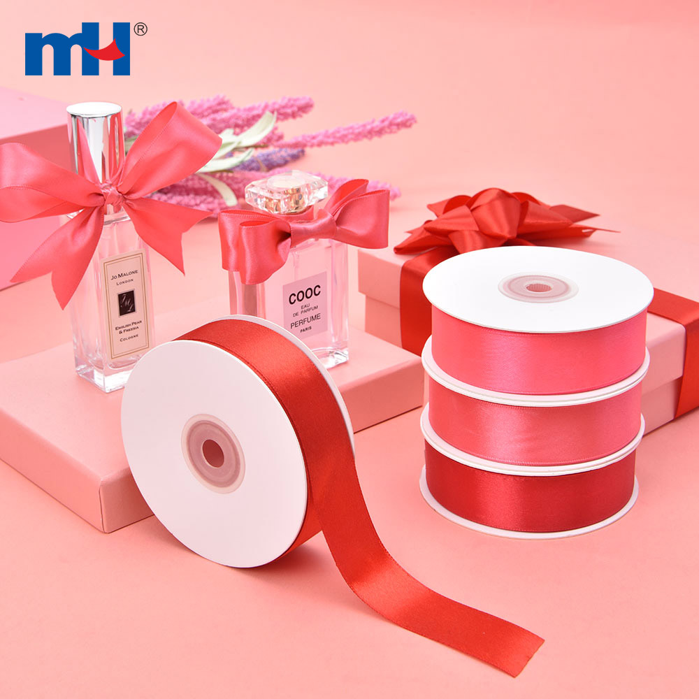Polyester Double Face Satin Red Shine Ribbon