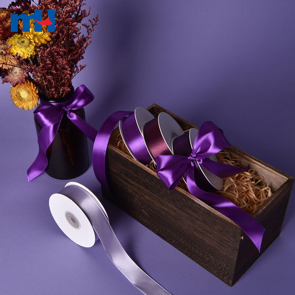 Polyester Double Face Satin Violet Shine Ribbon