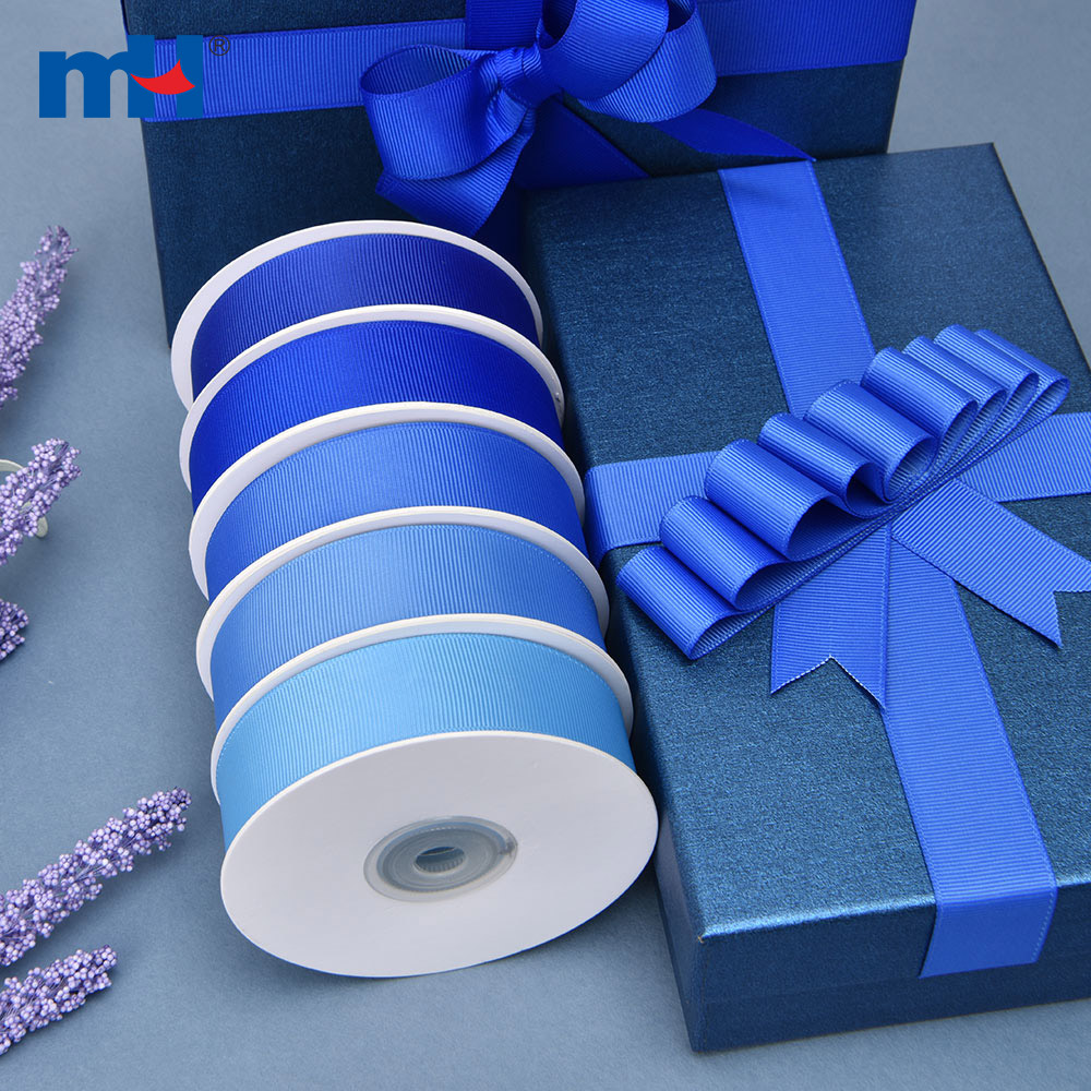 Polyester Grosgrain Blue Ribbon