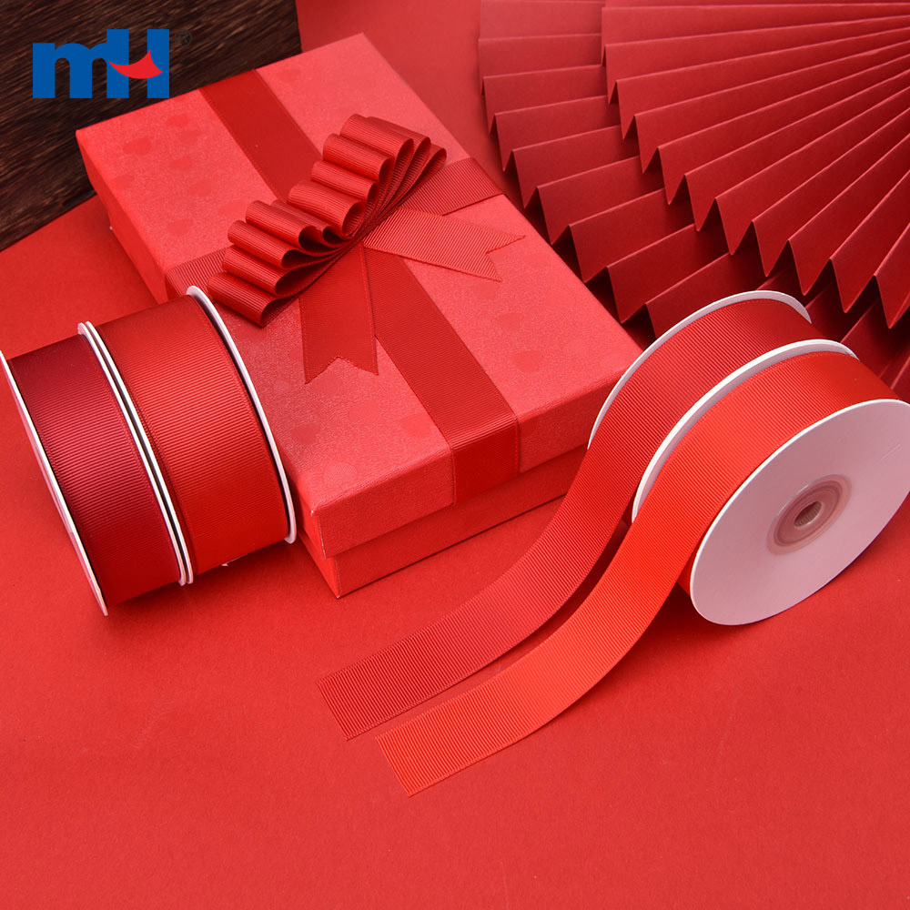 Polyester Grosgrain Red Ribbon