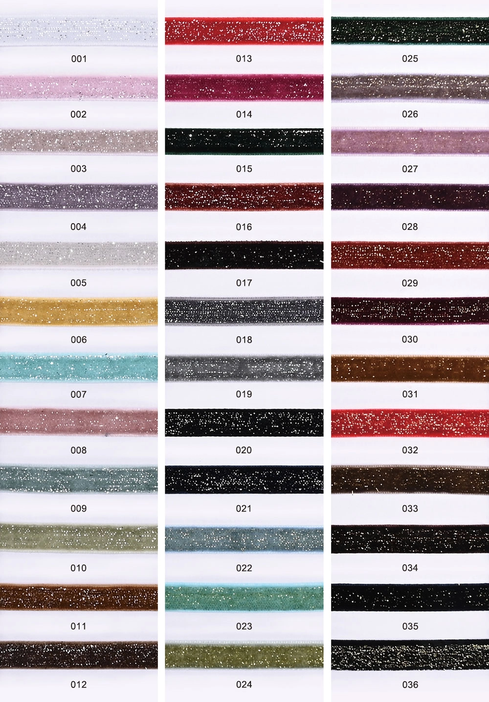 Glitter velvet fabric Colors glitter velvet fabric color card