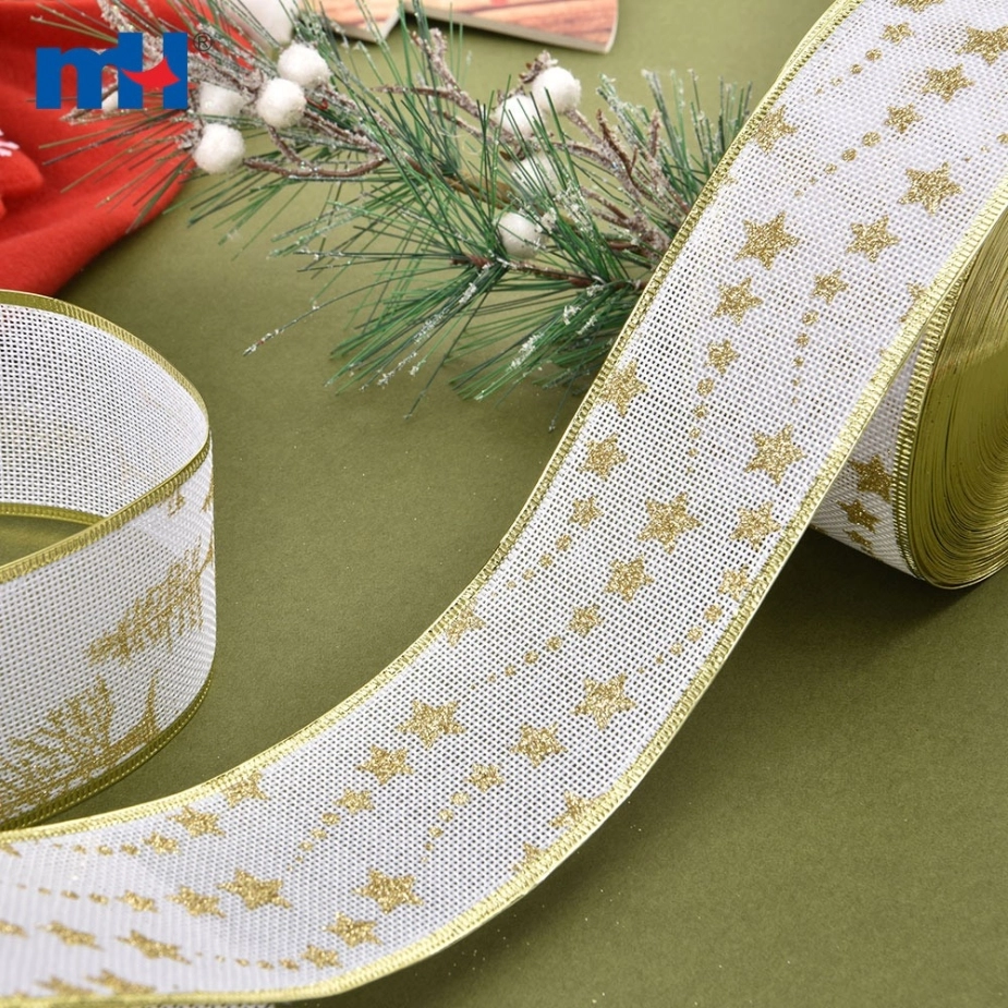 Glitter Jute Hemp Linen Wired Edge