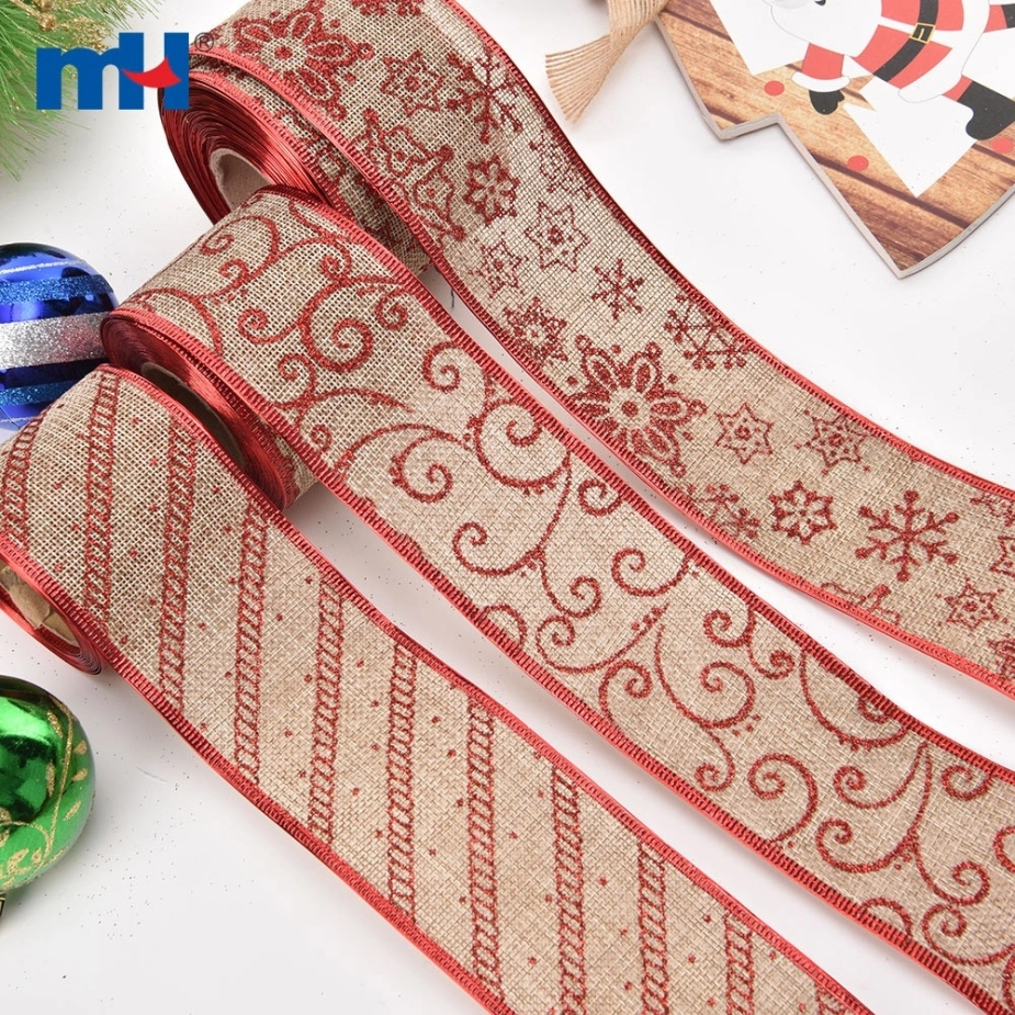 Glitter Jute Hemp Linen Wired Edge