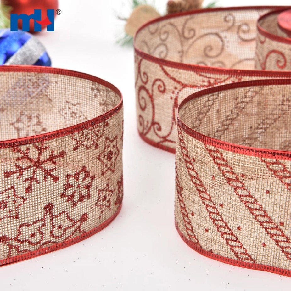 Glitter Jute Hemp Linen Wired Edge