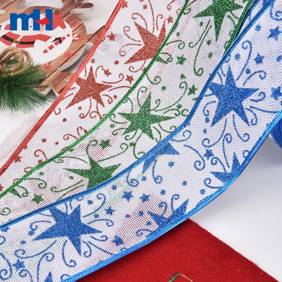 Glitter Jute Hemp Linen Wired Edge