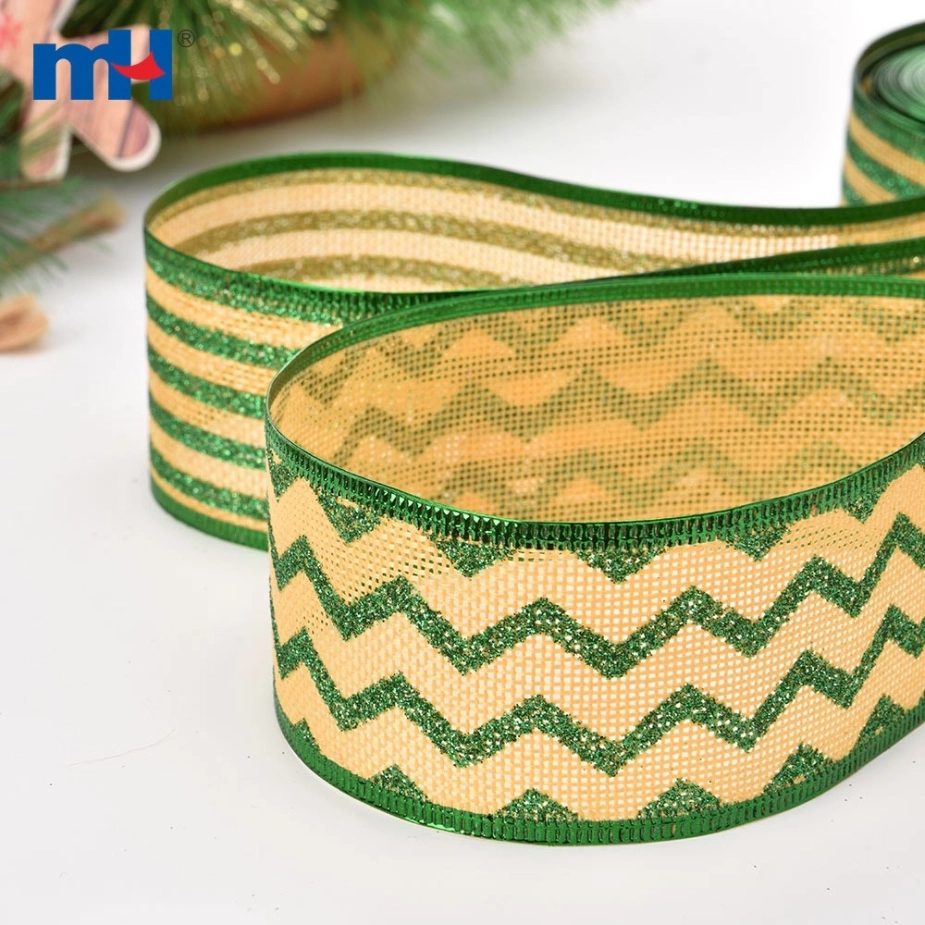 Glitter Jute Hemp Linen Wired Edge