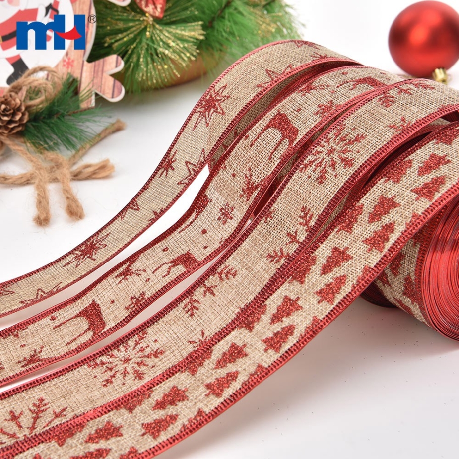 Glitter Jute Hemp Linen Wired Edge