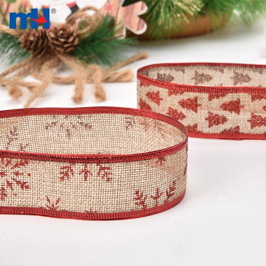 Glitter Jute Hemp Linen Wired Edge