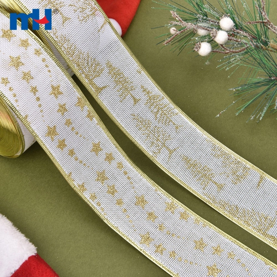 Glitter Jute Hemp Linen Wired Edge