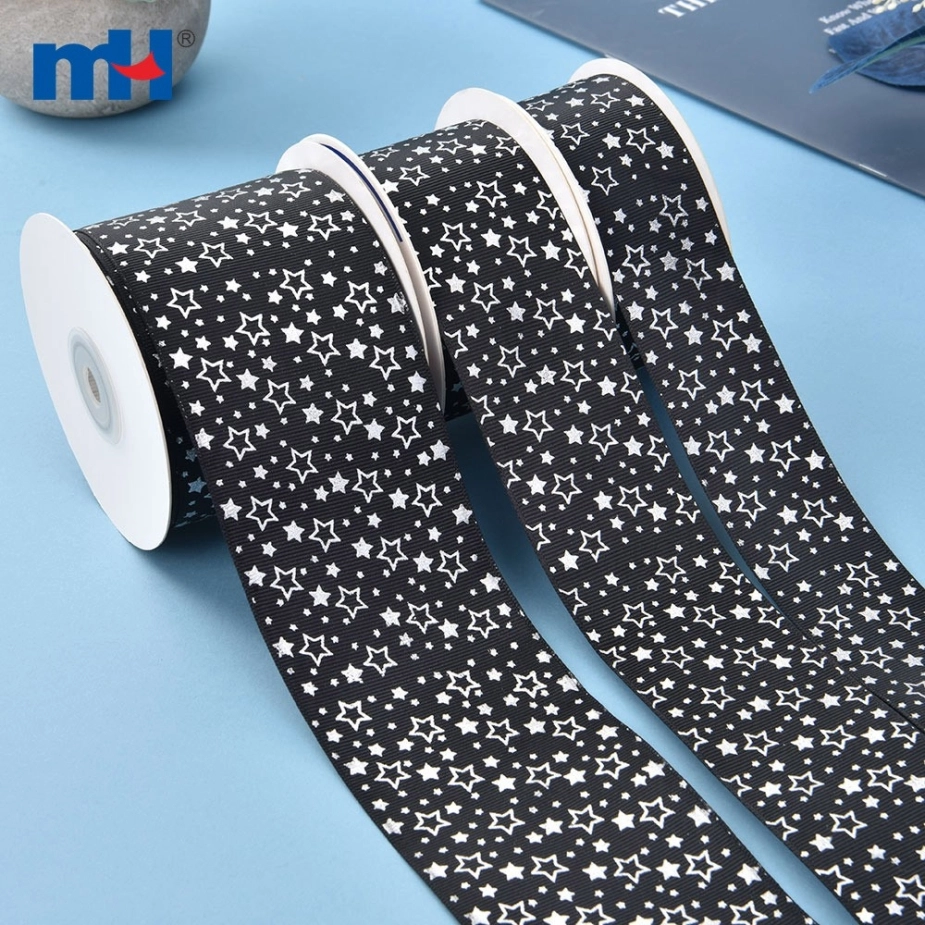 Five-Pointed Star Gold Stamping Ribbon