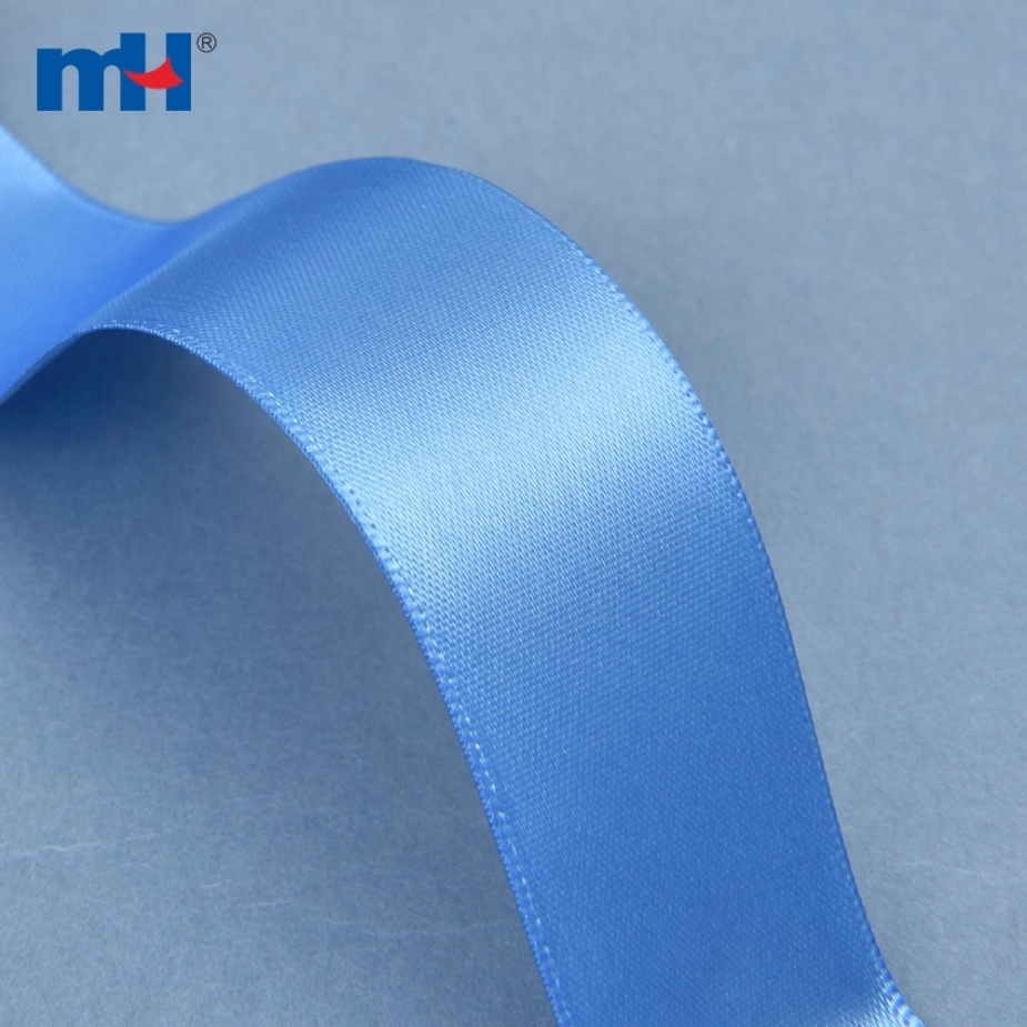 Polyester Double Face Satin Blue Matt Ribbon