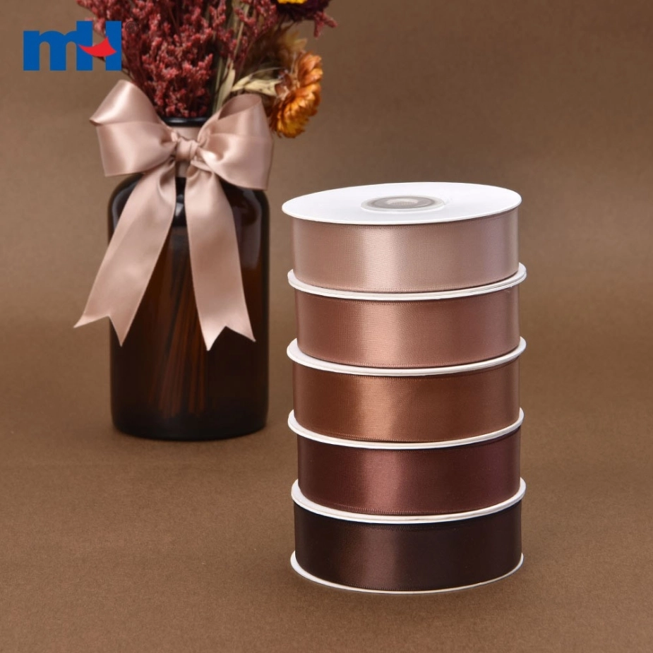 Polyester Double Face Satin Brown Matt Ribbon