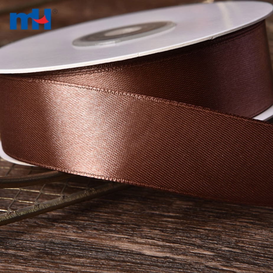 Polyester Double Face Satin Brown Shine Ribbon