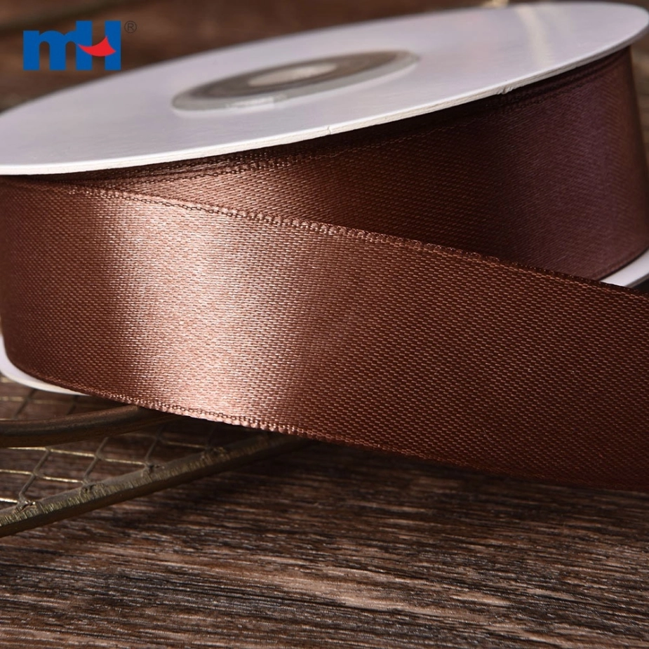 Polyester Double Face Satin Brown Shine Ribbon