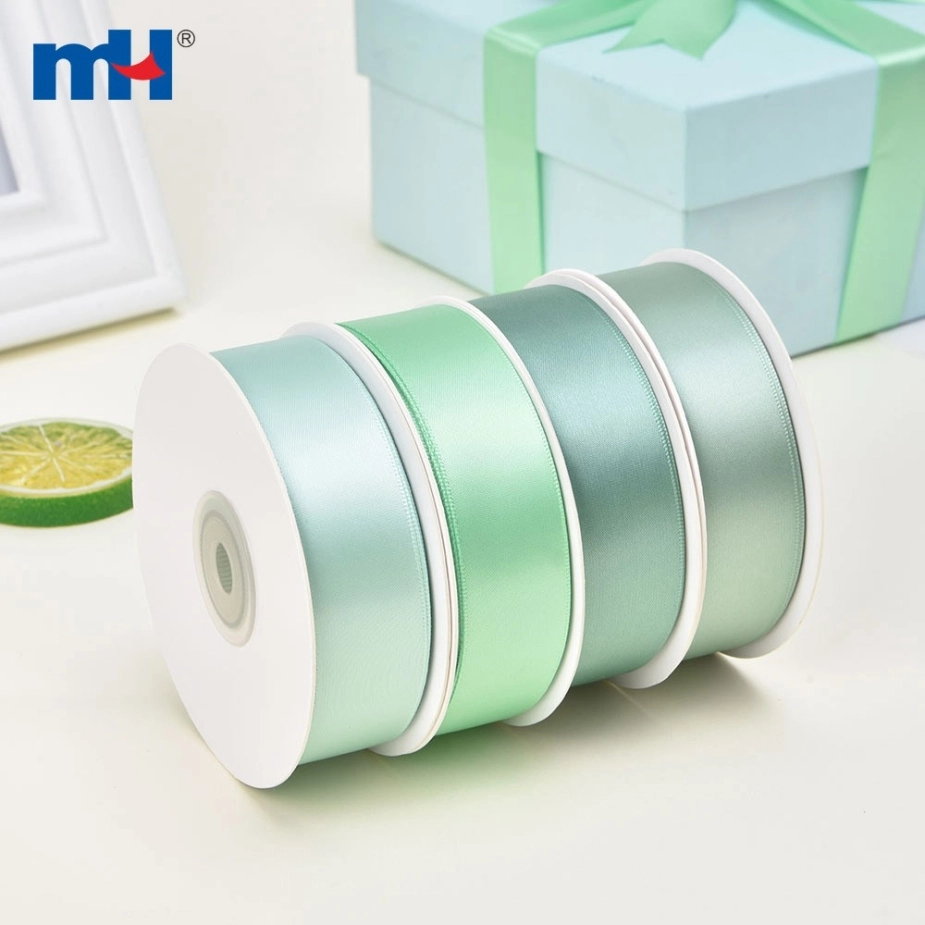 Polyester Double Face Satin Green Matt Ribbon