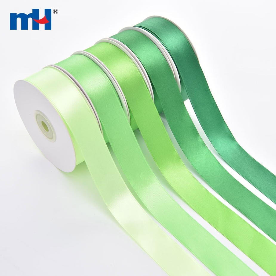 Polyester Double Face Satin Green Shine Ribbon