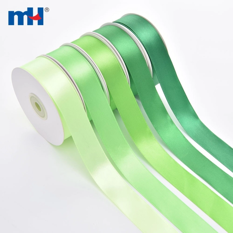 Polyester Double Face Satin Green Shine Ribbon