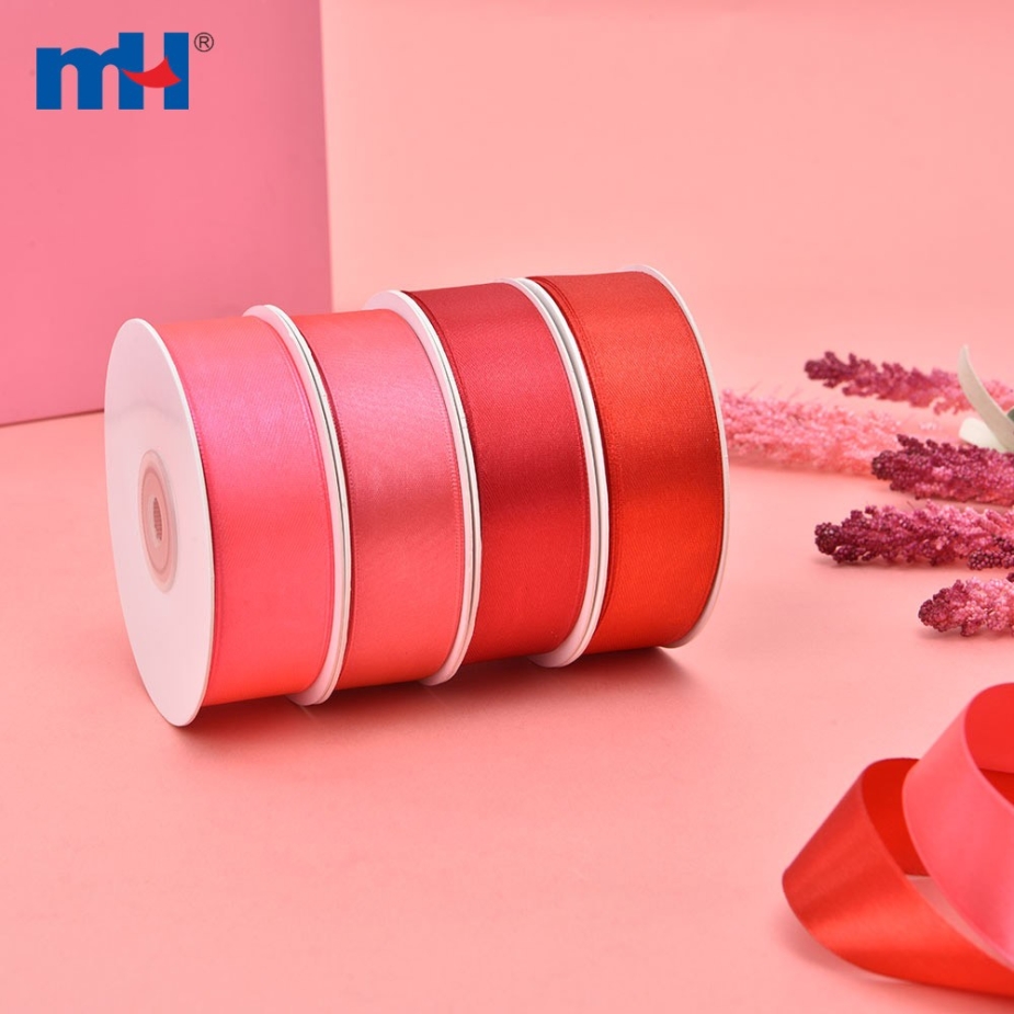 Polyester Double Face Satin Red Shine Ribbon