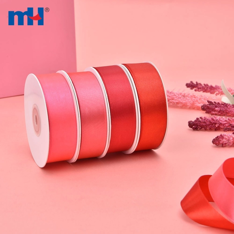 Polyester Double Face Satin Red Shine Ribbon