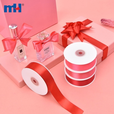 Polyester Double Face Satin Red Shine Ribbon