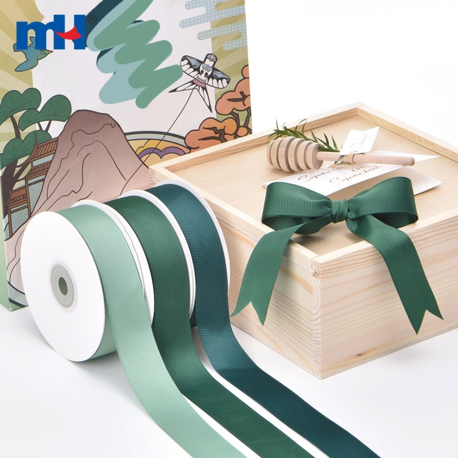 Polyester Grosgrain Green Ribbon