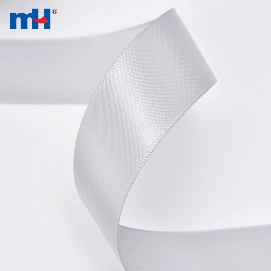 Polyester Single Face Satin Black White Matt Ribbon