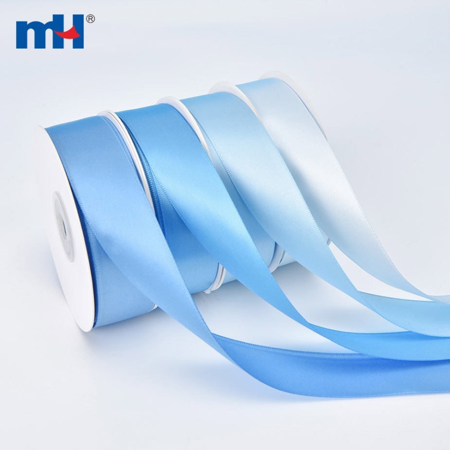Polyester Single Face Satin Blue Matt Ribbon