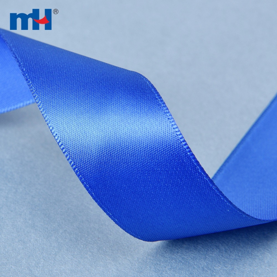 Polyester Single Face Satin Blue Matt Ribbon