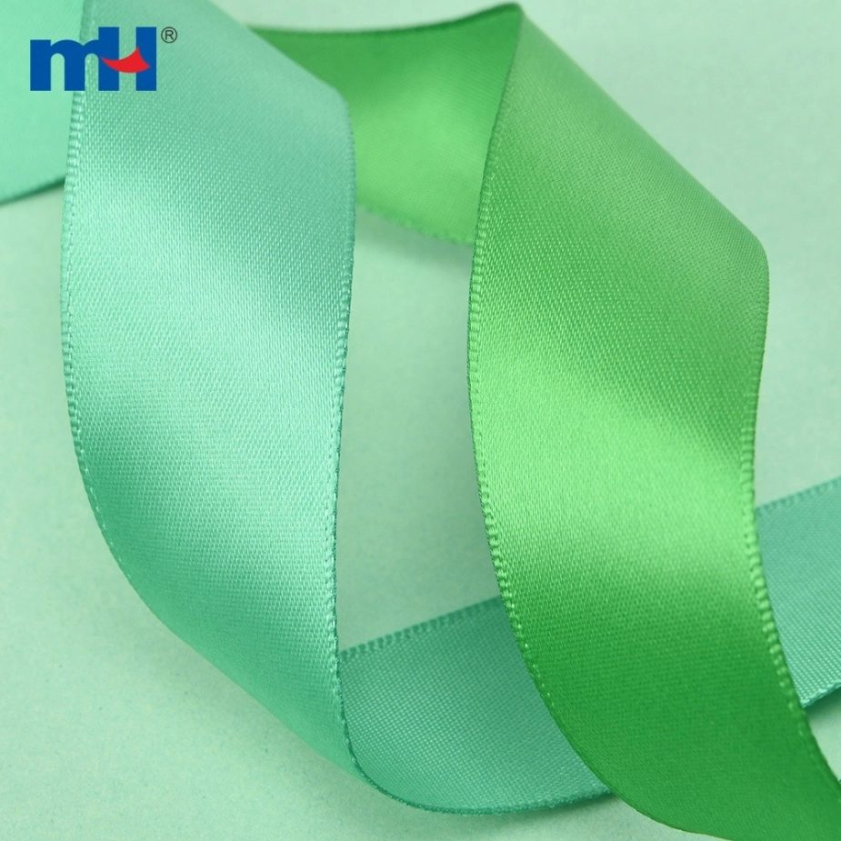 Polyester Single Face Satin Green Matt Ribbon