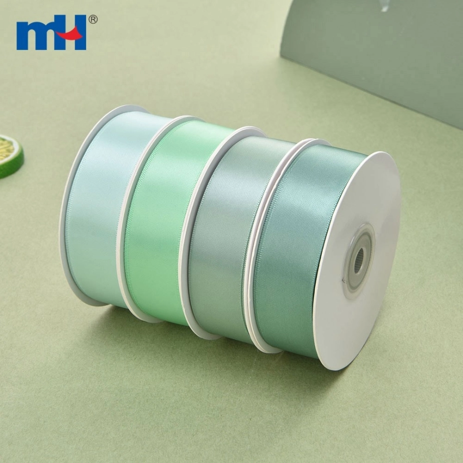 Polyester Single Face Satin Green Matt Ribbon