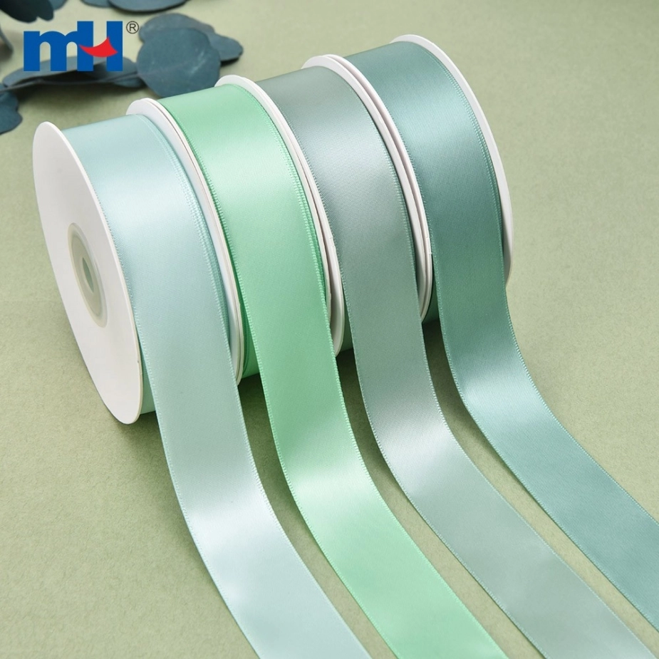 Polyester Single Face Satin Green Matt Ribbon