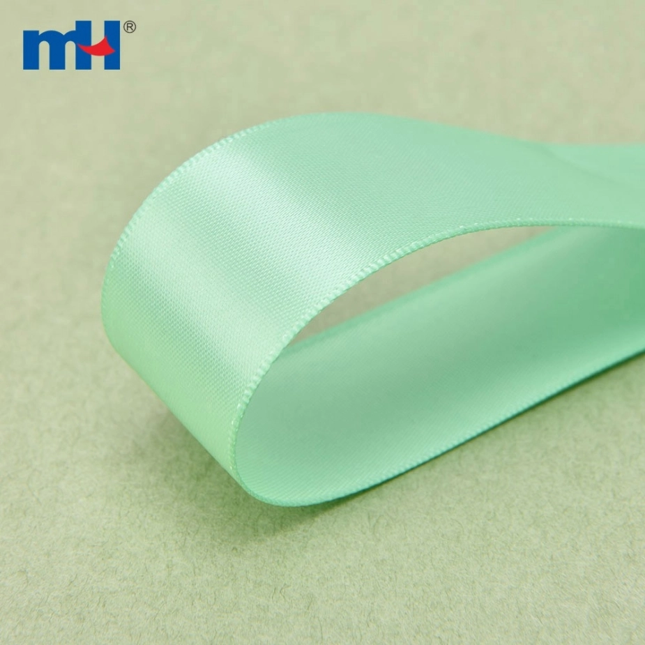 Polyester Single Face Satin Green Matt Ribbon