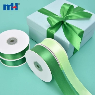 Polyester Single Face Satin Green Shine Ribbon