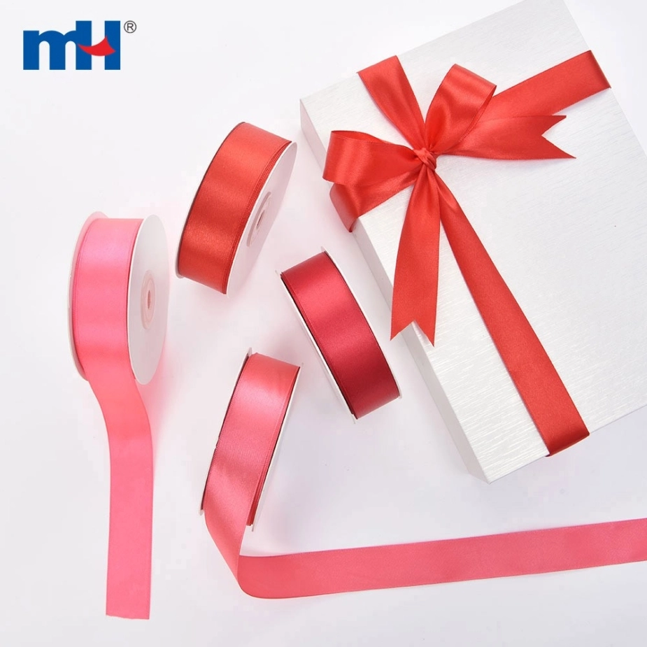 Polyester Single Face Satin Red Shine Ribbon