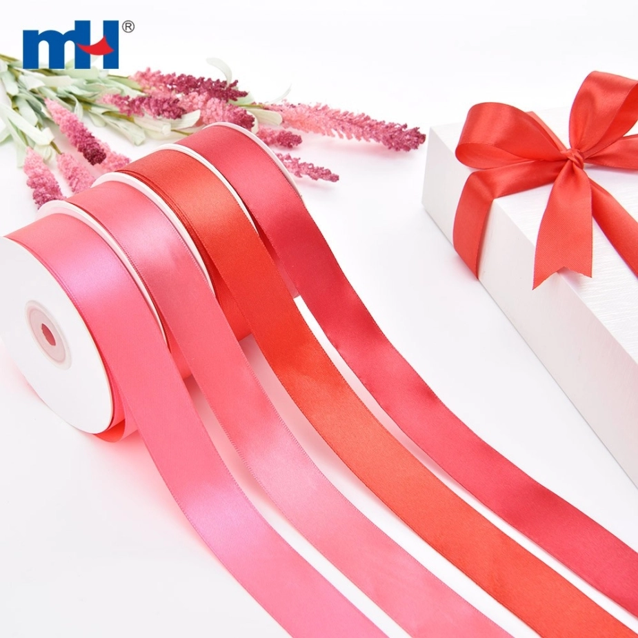 Polyester Single Face Satin Red Shine Ribbon