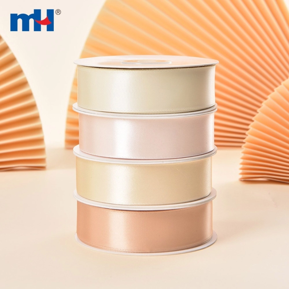 Polyester Single Face Satin Yellow Matt Ribbon