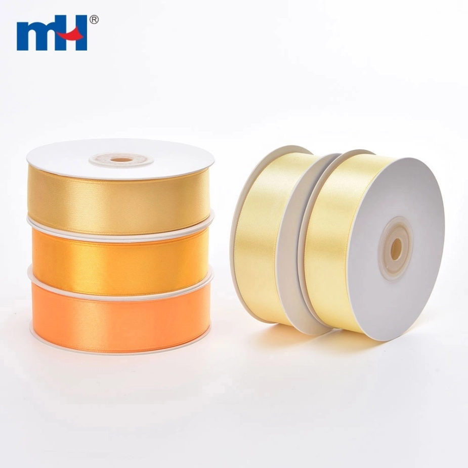 Polyester Single Face Satin Yellow Shine Ribbon