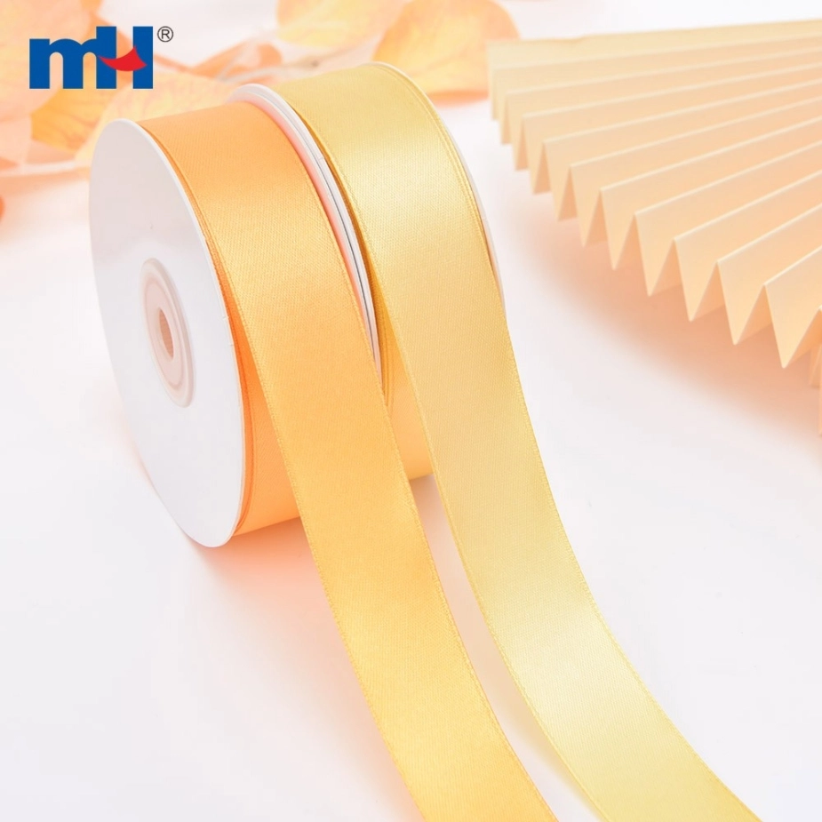 Polyester Single Face Satin Yellow Shine Ribbon