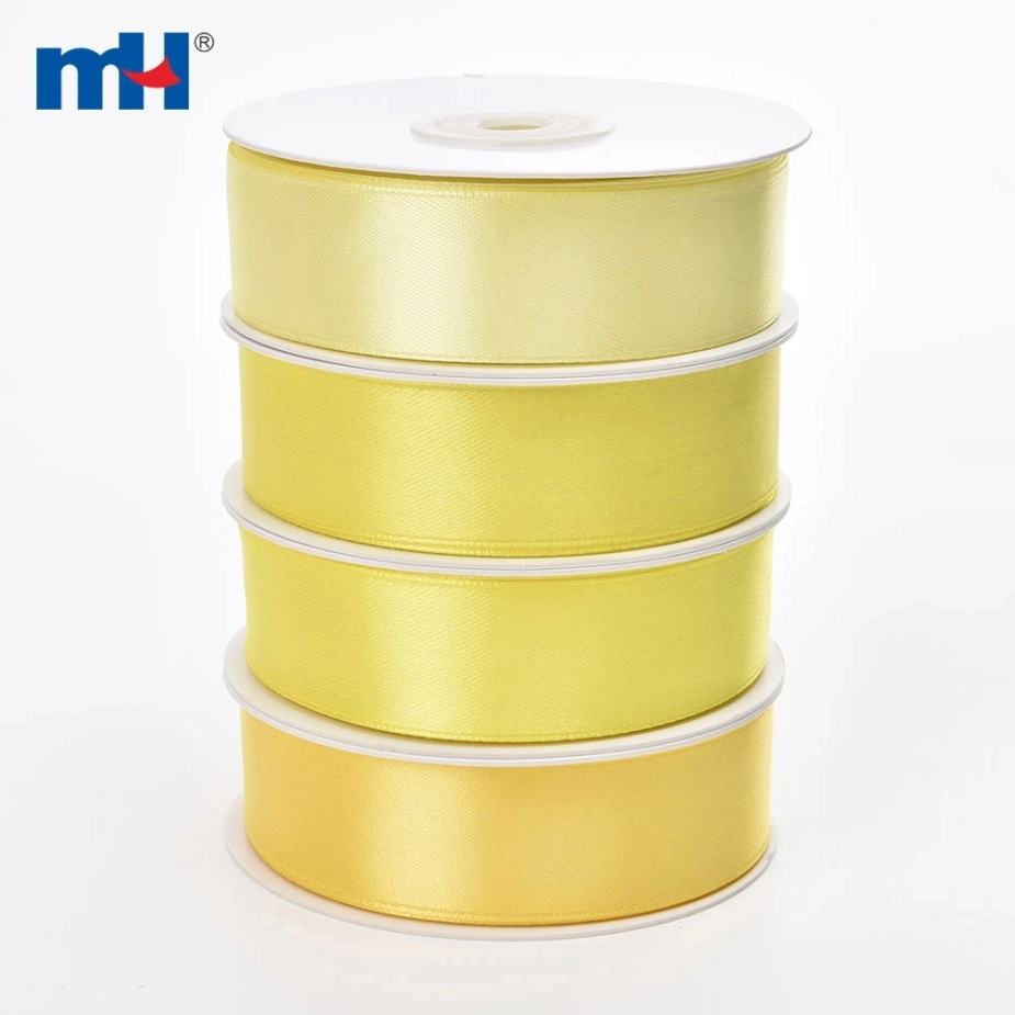 Polyester Single Face Satin Yellow Shine Ribbon