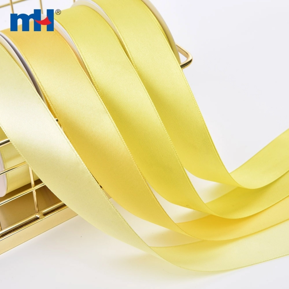 Polyester Single Face Satin Yellow Shine Ribbon