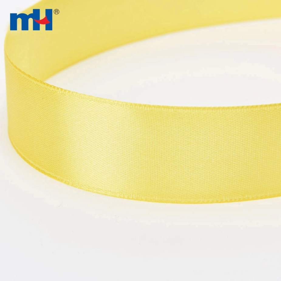 Polyester Single Face Satin Yellow Shine Ribbon