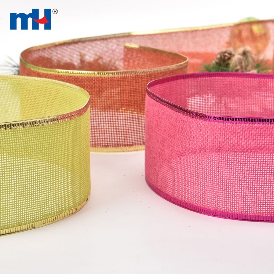 Pure Color Jute Hemp Linen Wired Edge