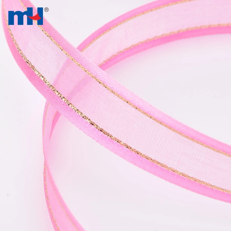 Satin-Edged Organza Ribbon with Metallic Yarn