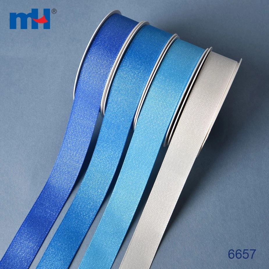 Silver Purl Grosgrain Ribbon