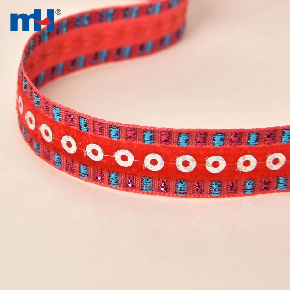 Velvet Ribbon with Sequins