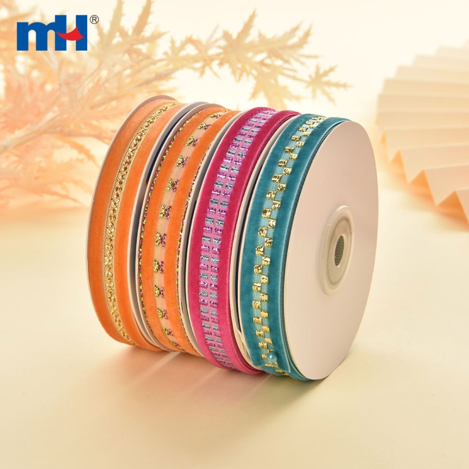 Velvet Ribbon with Sequins