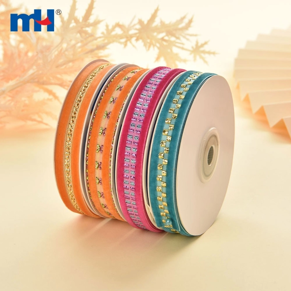 Velvet Ribbon with Sequins