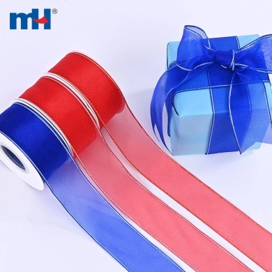 38mm Organza Ribbon with Metallic Edge