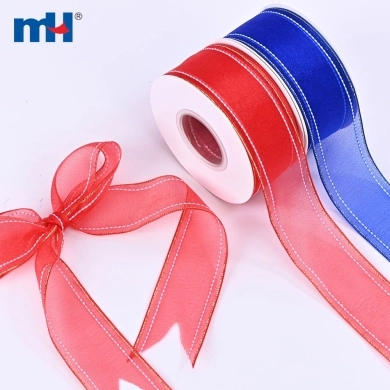 38mm Saddle Stitched Organza Ribbon