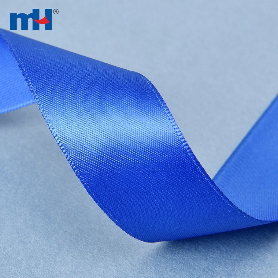 Polyester Single Face Satin Blue Matt Ribbon